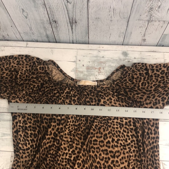 Michael Michael Kors Cheetah Print Elastic Hem Blouse Extra Small - Picture 6 of 8